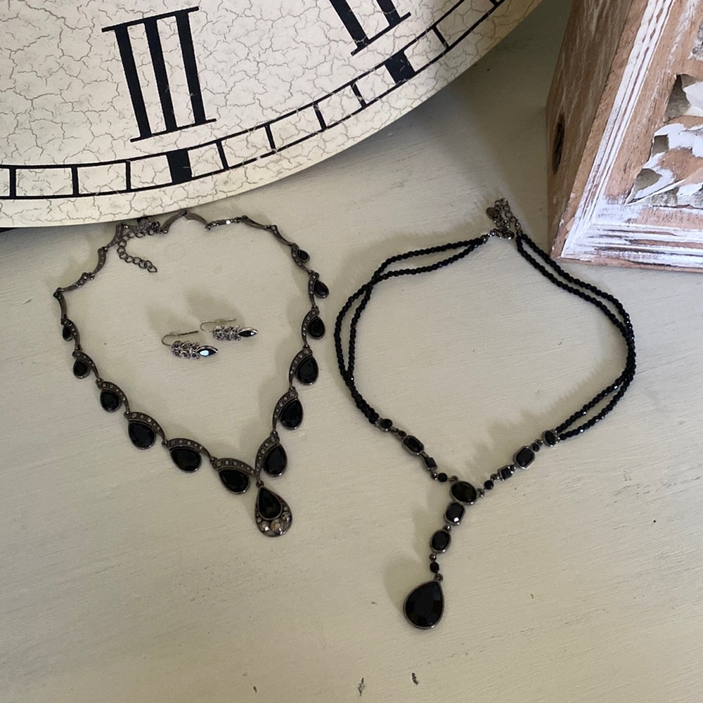 Black Necklaces and earrings